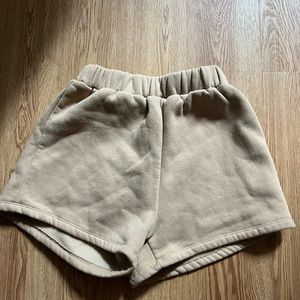 Princess Polly camel sweat shorts